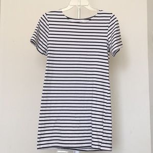 Stripe shift dress in B&W